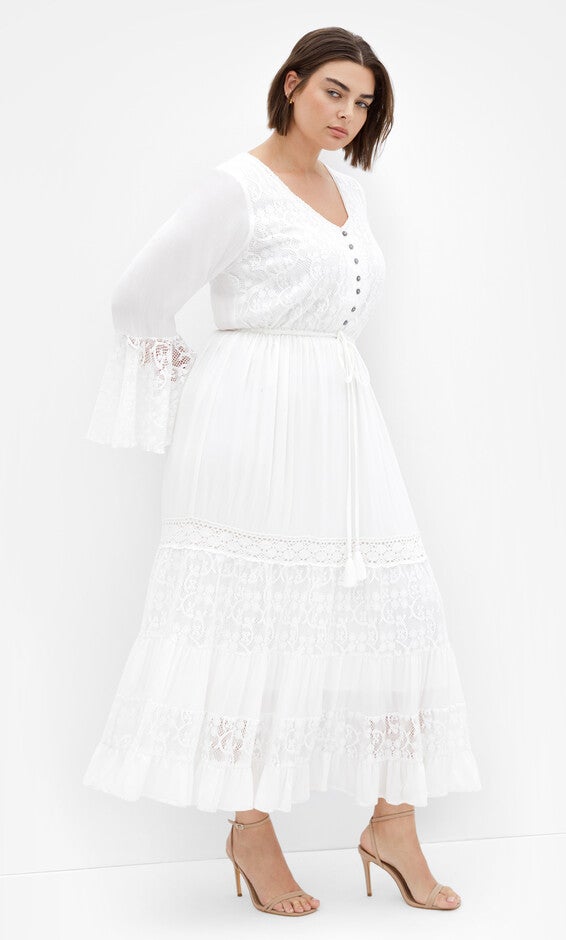 Tisha Lace Maxi Dress - ivory, WHITE, hi-res image number null