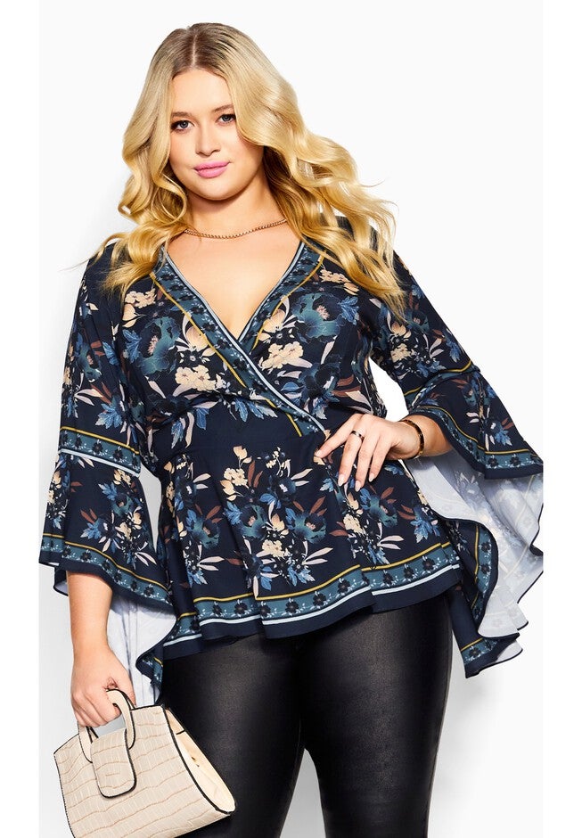 Nova Scarf Top - navy, BLUE, alternate image number null