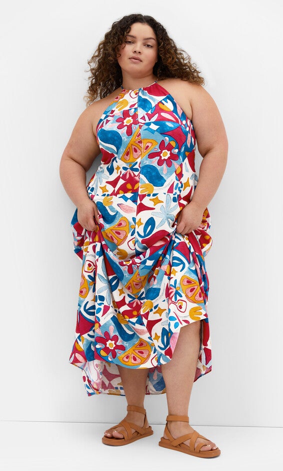 Mosaic Maxi Dress - print, BLUE, alternate image number null