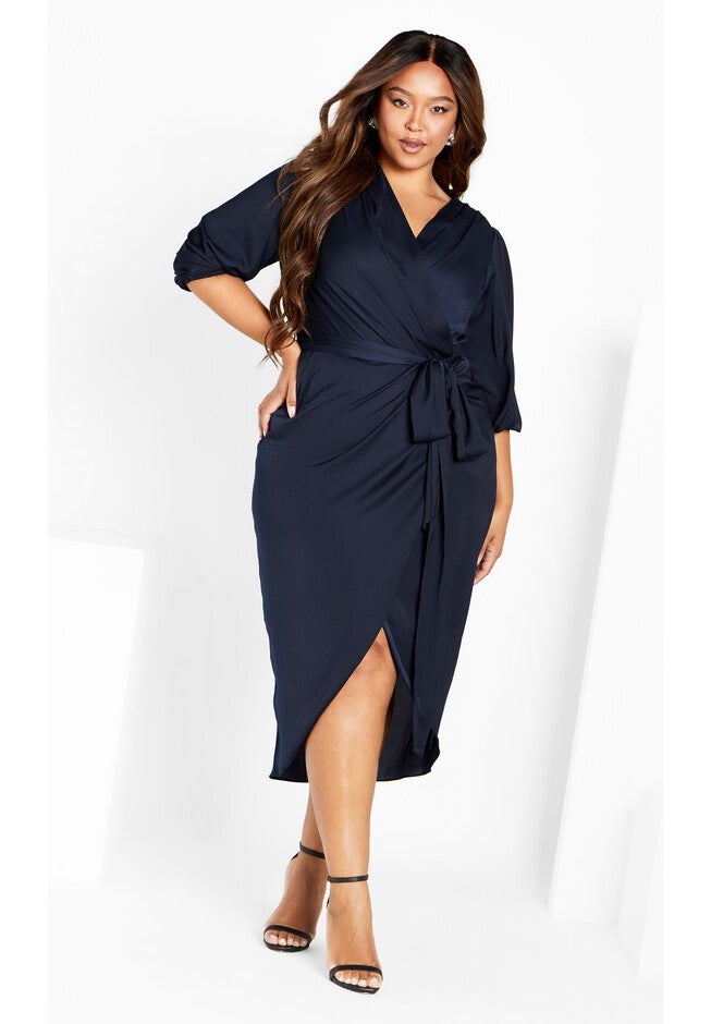 Opulent Elbow Sleeve Dress - navy, BLUE, on-hover image number null