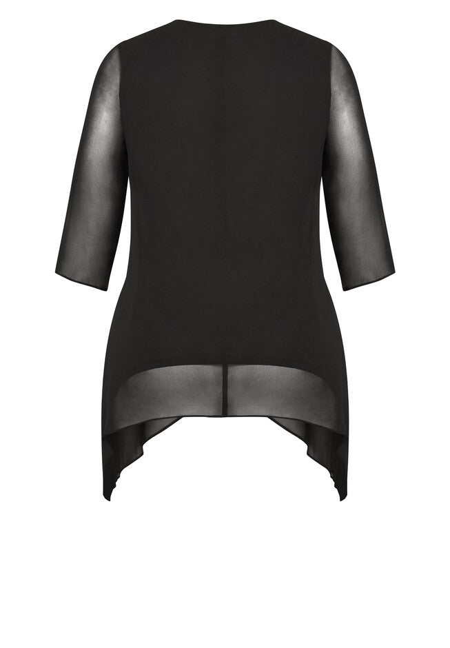 Hanna Layered Top, BLACK, alternate image number null
