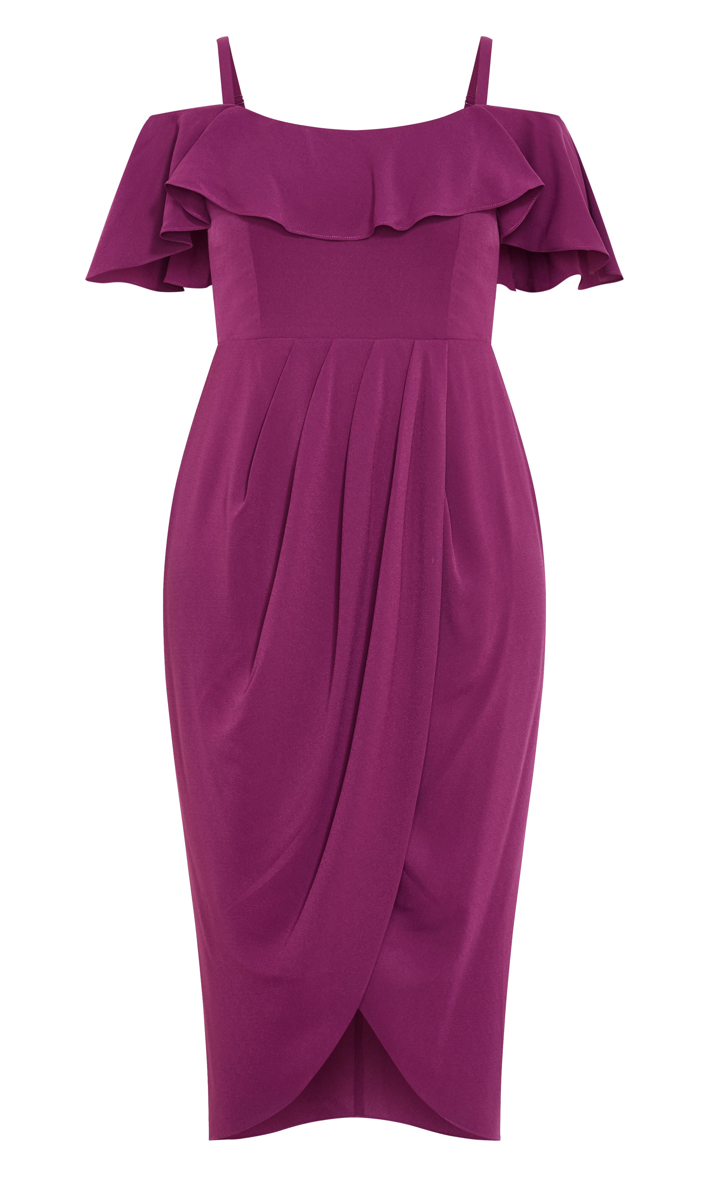 Flirtation Drape Midi Dress - cerise, PINK, alternate image number 3