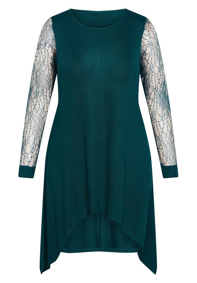 Lacey Sleeve Tunic, DARK SEA, alternate image number null