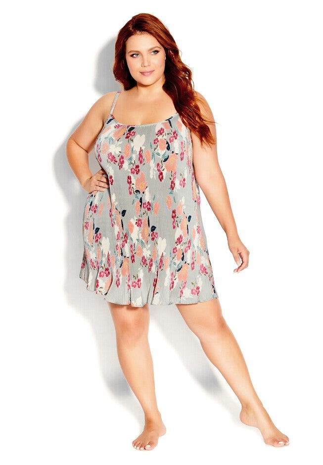 Zaneta Floral Chemise - green, BLUE, hi-res image number null
