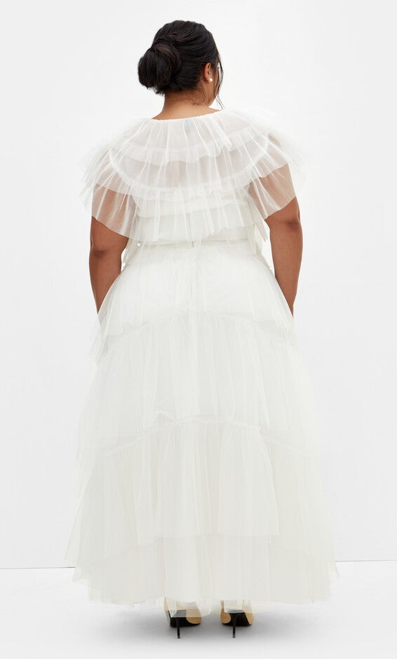 Sweetheart Tulle Maxi Dress - coconut, WHITE, alternate image number null