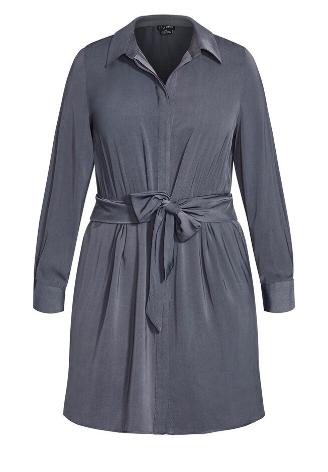 Tie Detail Dress - smoke, GREY, alternate image number 3