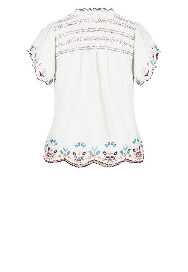 Freefall Embroidered Top - ivory, WHITE, alternate image number null