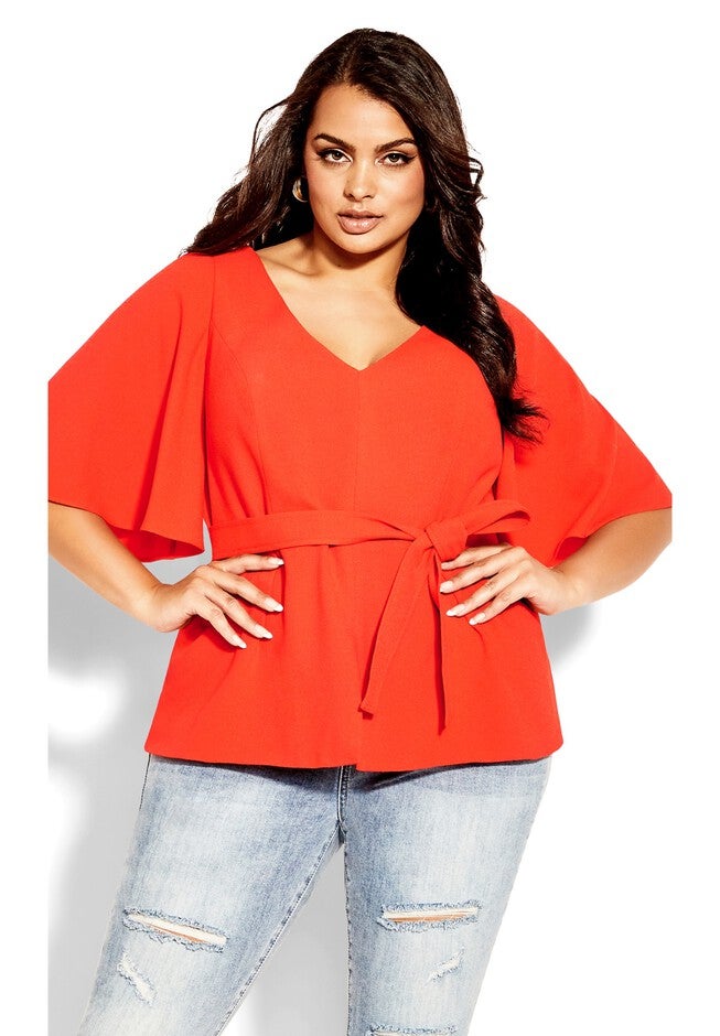 Juno Top - tigerlily, ORANGE, hi-res image number 0
