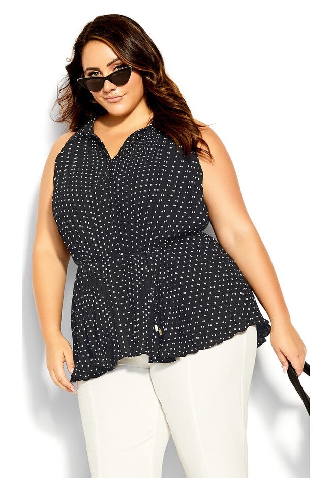 Addison Top - black spot, BLACK, hi-res image number null
