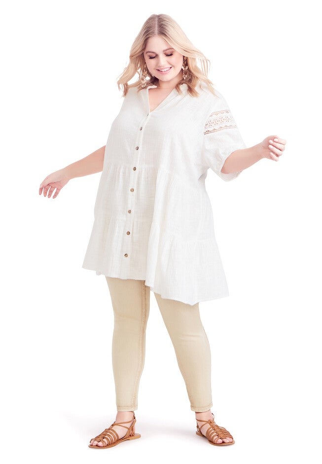 Samara Tiered Tunic, IVORY, alternate image number 2