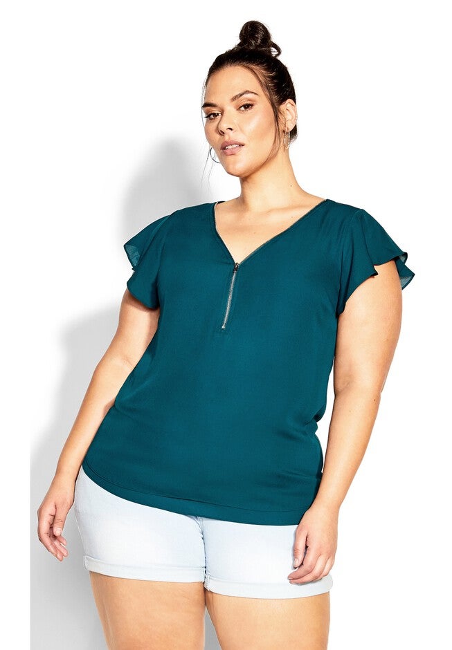 Zip Fling Top - jade, GREEN, hi-res image number null