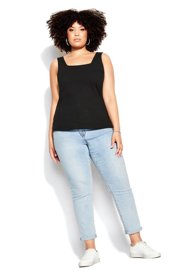 Square Neck Cami - black, BLACK, alternate image number 3