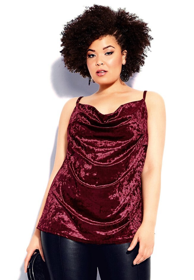 Velvet Lust Cami - ruby, RED, hi-res image number null