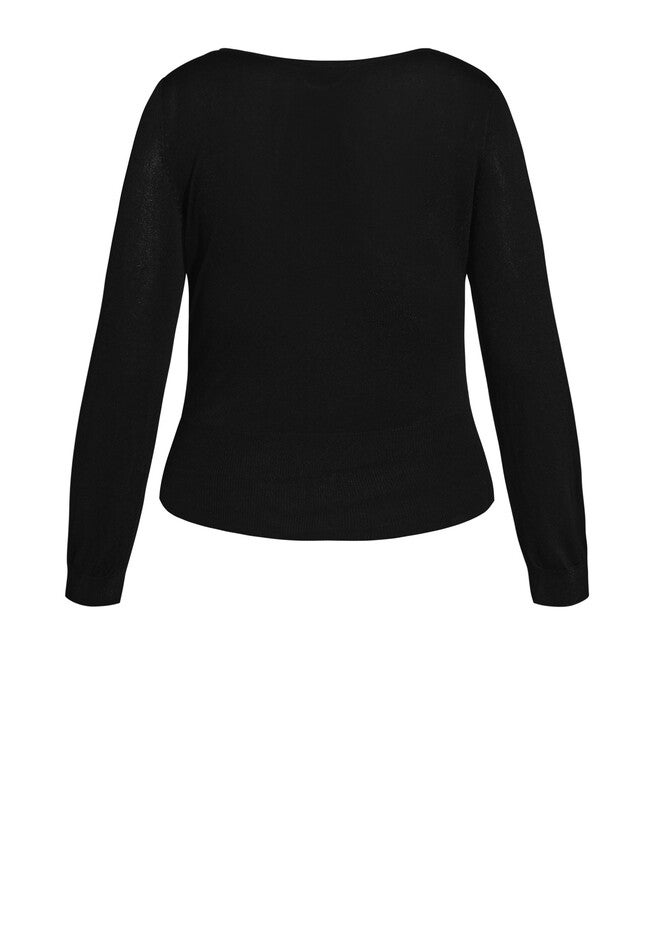 Retro 3/4 Cardigan - black, BLACK, alternate image number null