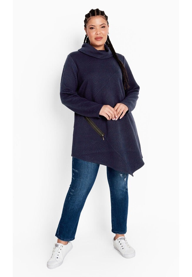 Tilly Textured Tunic, NAVY, on-hover image number null