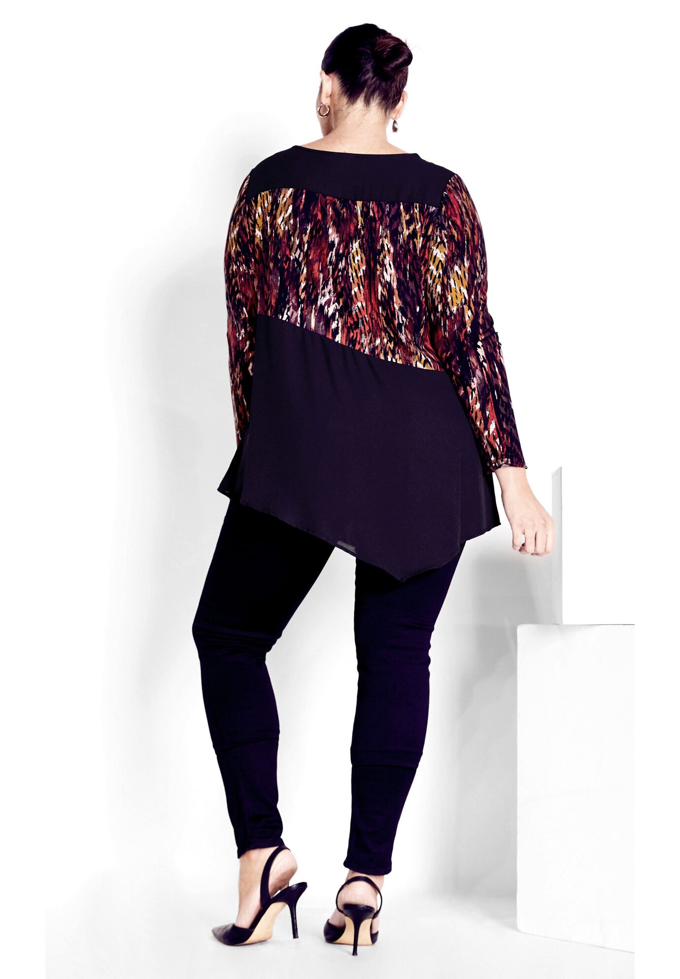 Carla Print Top, SPICE TEXTURE, on-hover image number 1