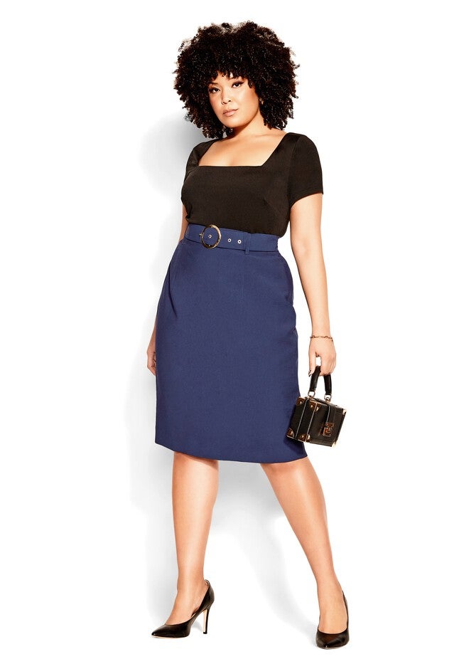 Perfect Suit Skirt - navy, BLUE, on-hover image number null