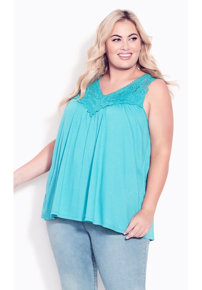 Allegra Crochet Top, TURQUOISE, alternate image number null
