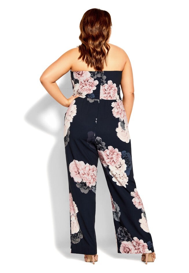 Floral Jumpsuit - navy, BLUE, on-hover image number 1