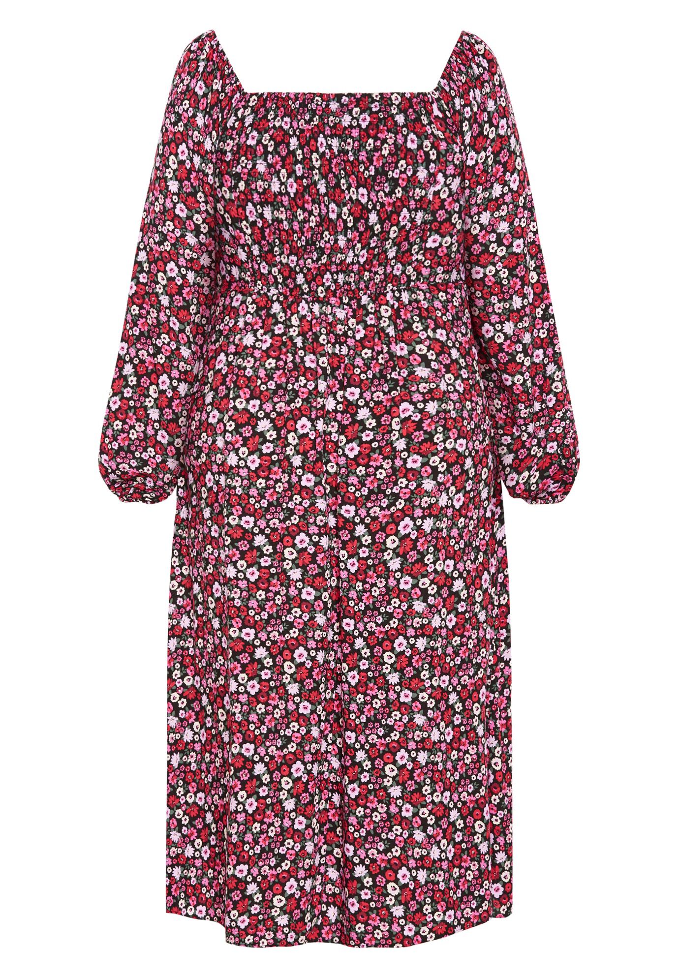 Jessie Print Dress - beet red, BLACK, alternate image number 4