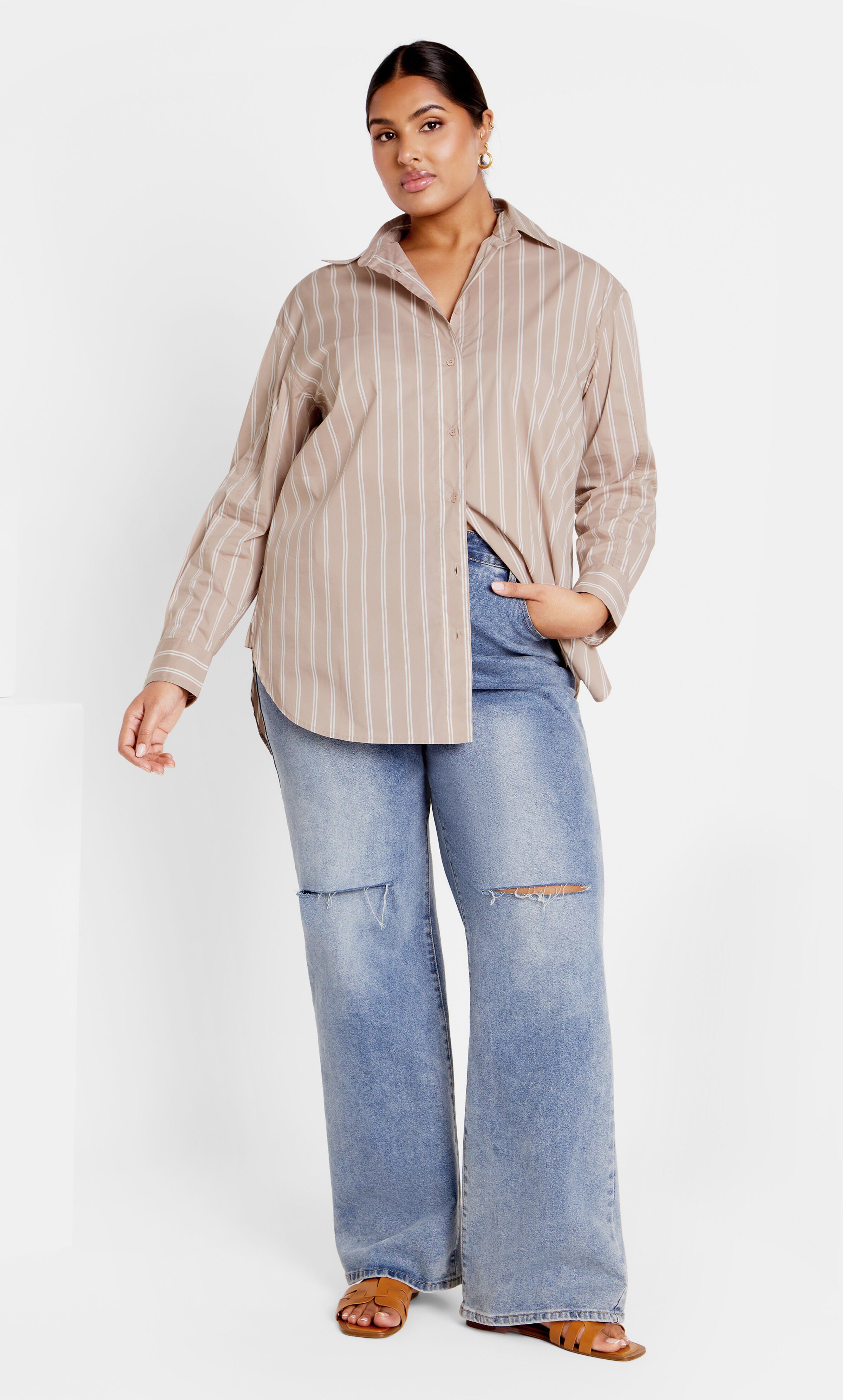 Celine Shirt - taupe, BROWN, alternate image number 1