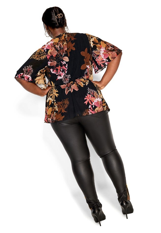 Malaga Floral Top - black, BLACK, alternate image number null