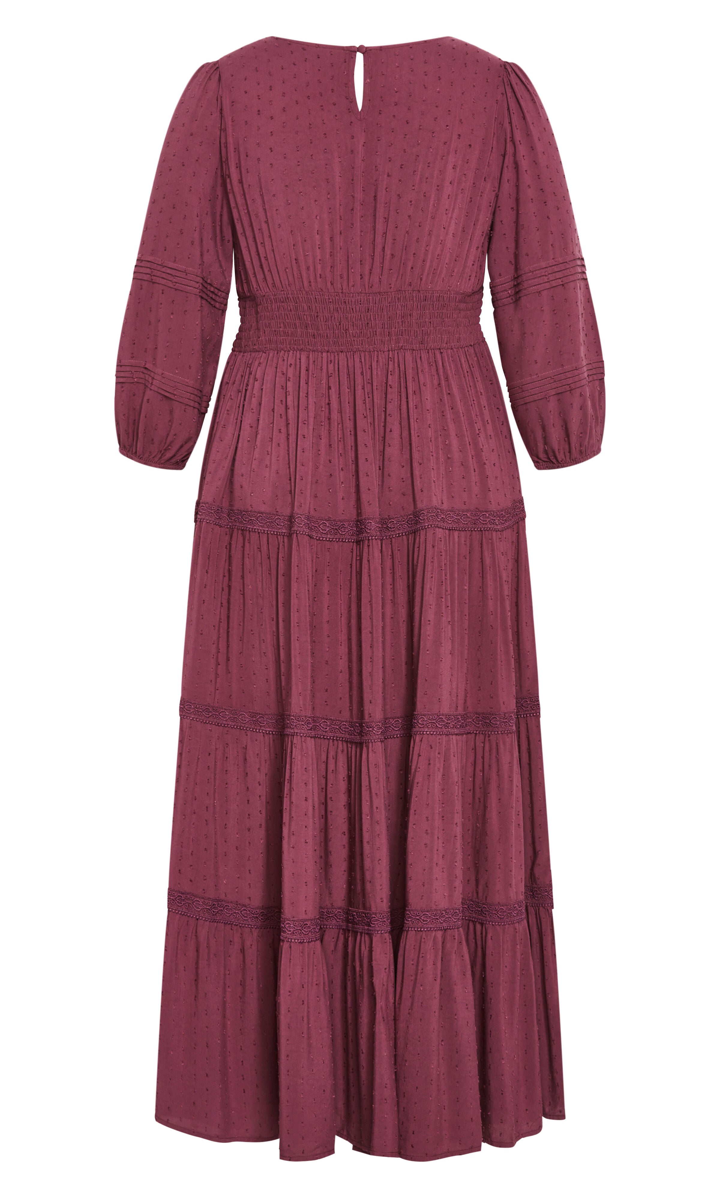 Arielle Lace Maxi Dress - blackberry, RED, alternate image number 4