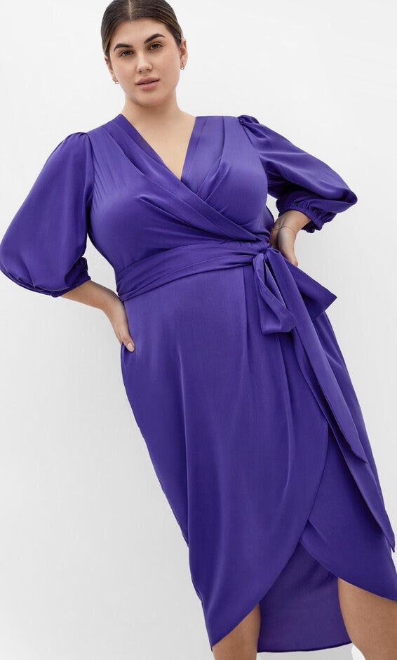 Opulent Elbow Sleeve Dress - violet, PURPLE, alternate image number null