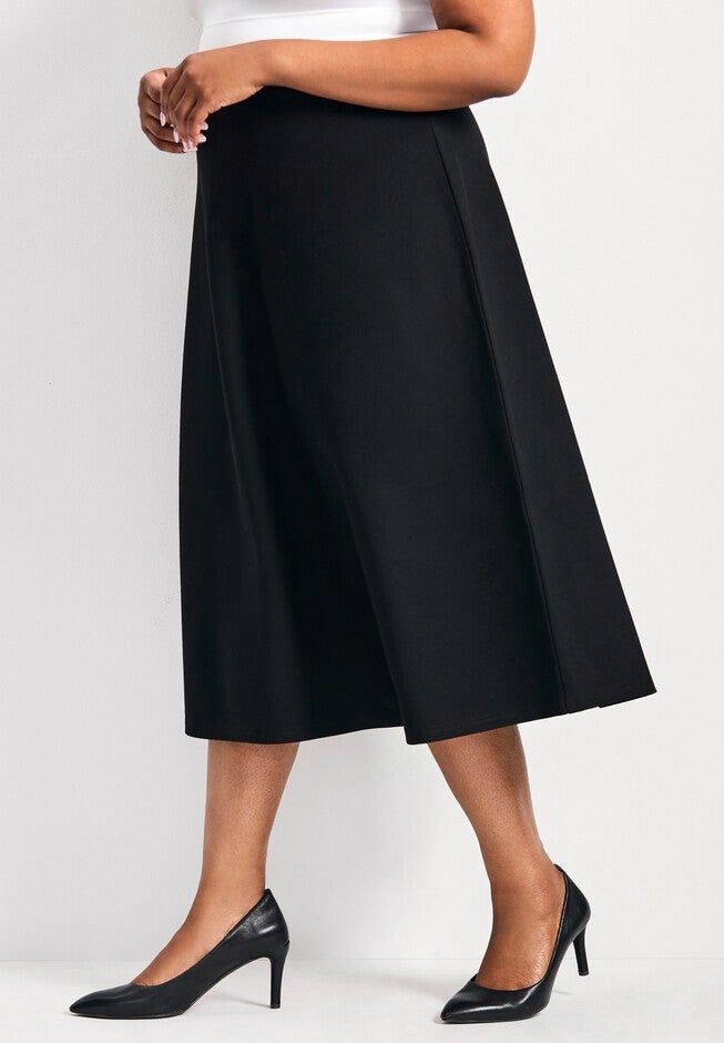 Jada Ponte Swing Skirt, BLACK, alternate image number null