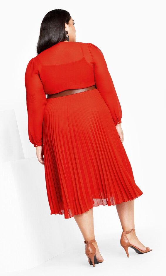 Precious Pleat Dress - tigerlily, ORANGE, alternate image number null