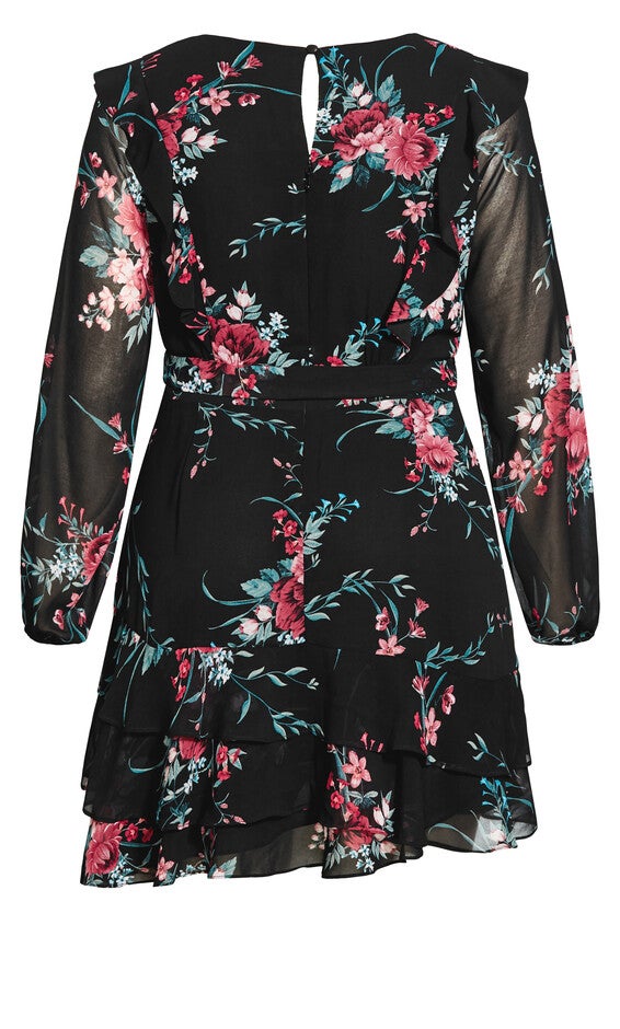 Lauren Dress - black, BLACK WHIMSICAL FL, alternate image number 5