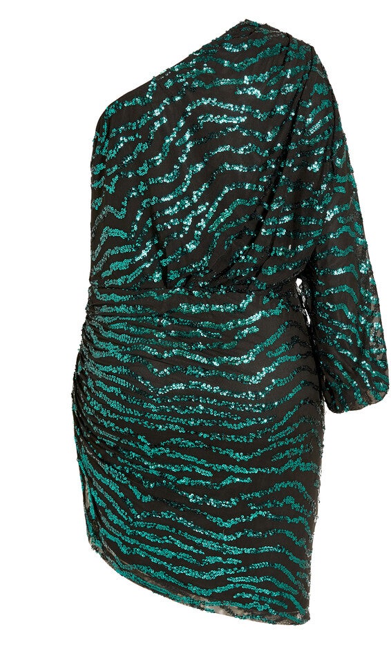 Sequin Stripe Dress - emerald, GREEN, alternate image number 4
