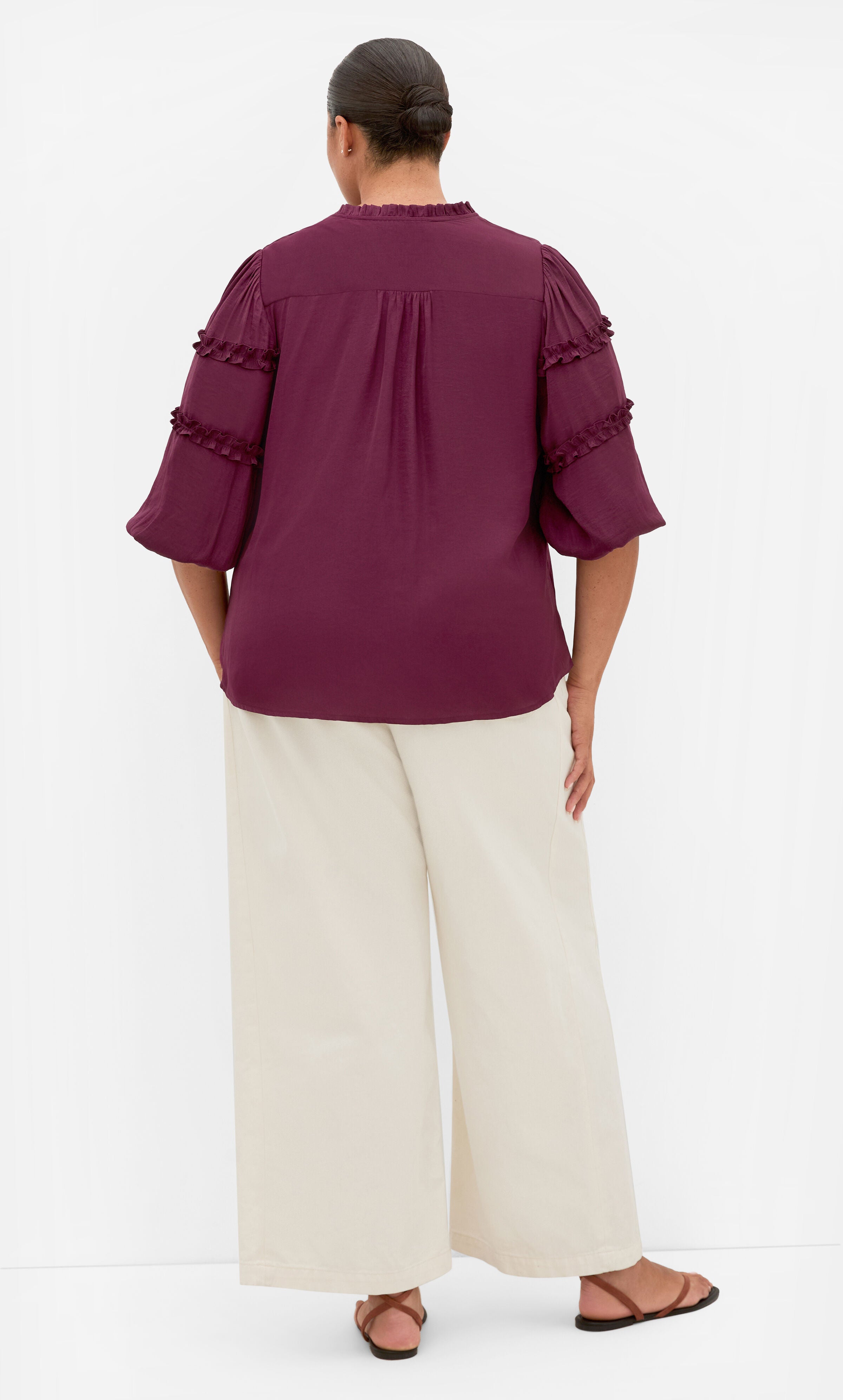 Drama Queen Elbow Sleeve Shirt, RED, alternate image number 2