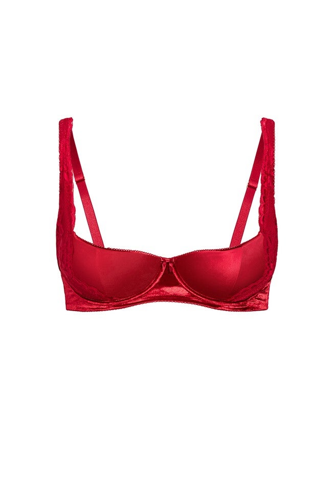 Sylvie Quarter Cup Bra - pomegranate, RED, alternate image number 4