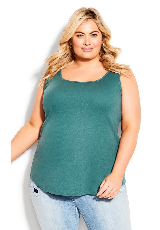Plain Tank, TEAL, alternate image number 3