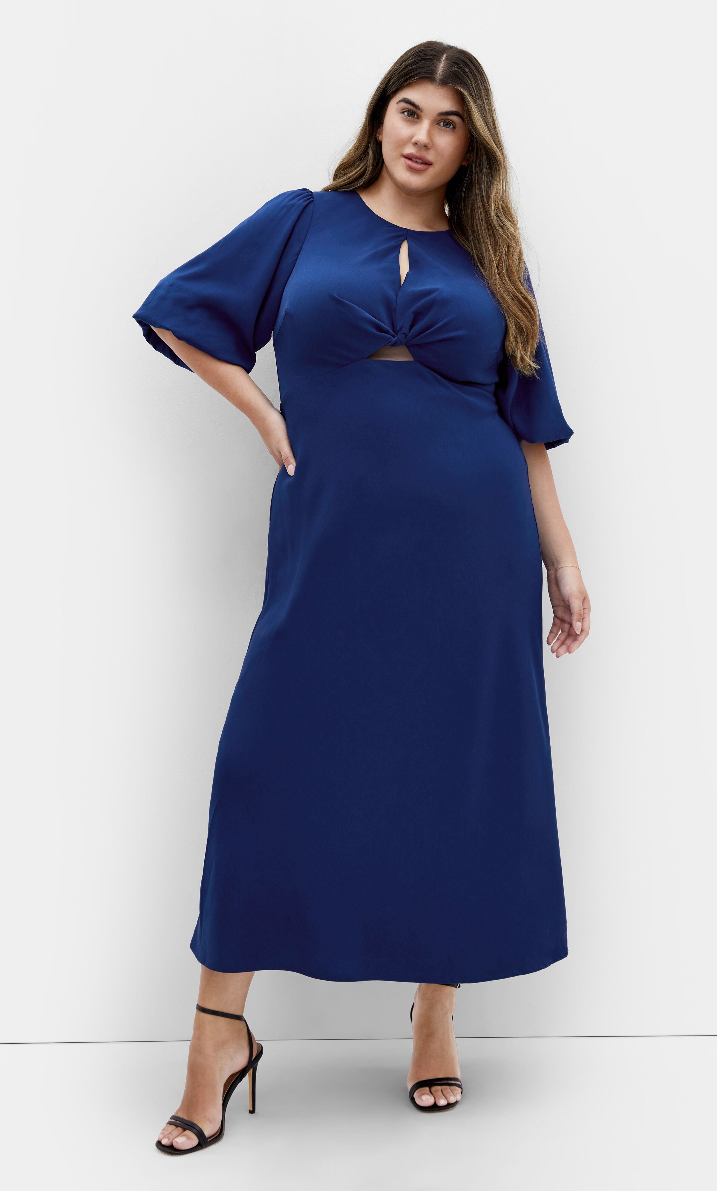 Ines Puff Dress - ocean, BLUE, hi-res image number 0