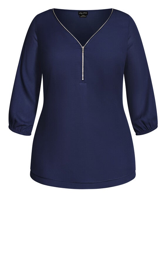 Sexy Fling Elbow Sleeve Top - navy, BLUE, alternate image number null
