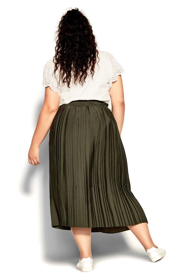 Pretty Pleat Skirt - fern, GREEN, alternate image number 4