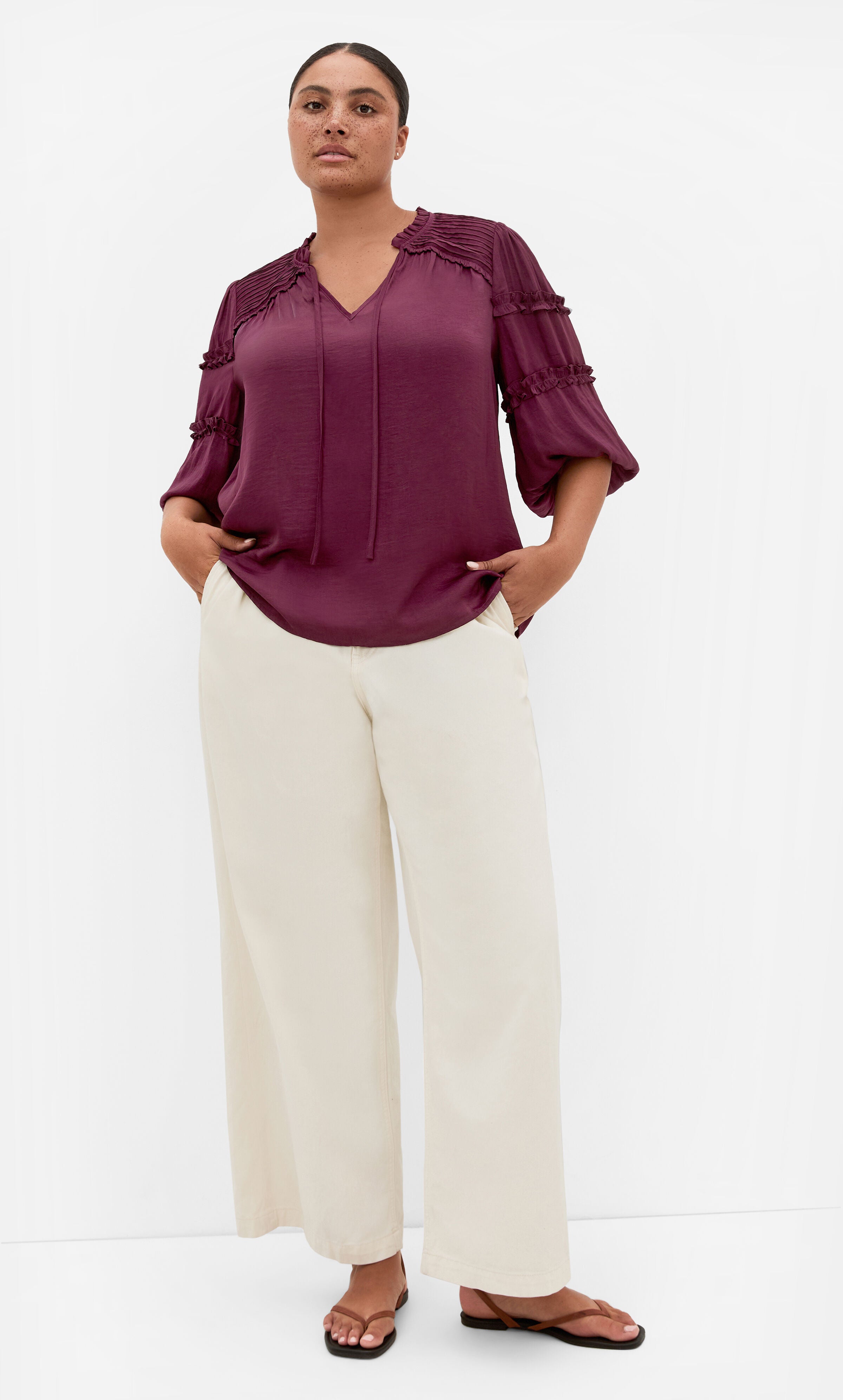 Drama Queen Elbow Sleeve Shirt, RED, on-hover image number 1