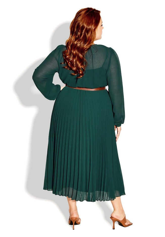 Love Pleat Dress - jade, GREEN, alternate image number 2