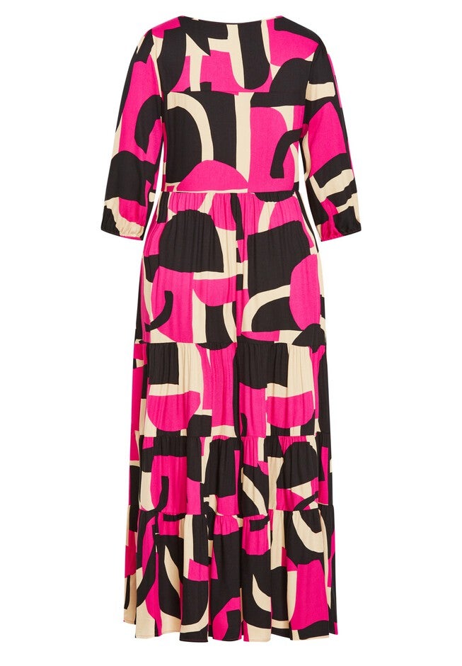 Gia Print Dress, MAGENTA PRINT, alternate image number null