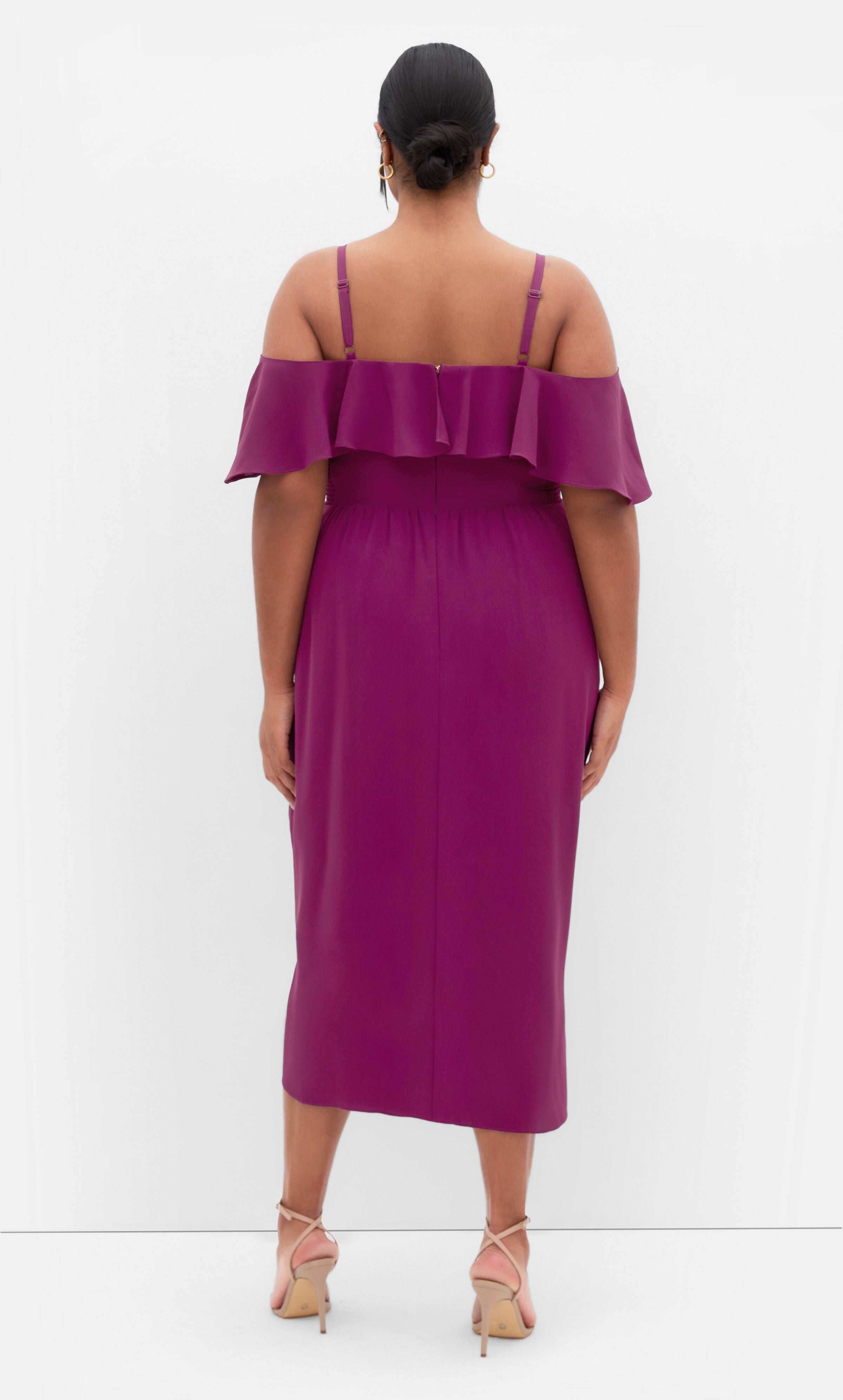 Flirtation Drape Midi Dress - cerise, PINK, alternate image number 1