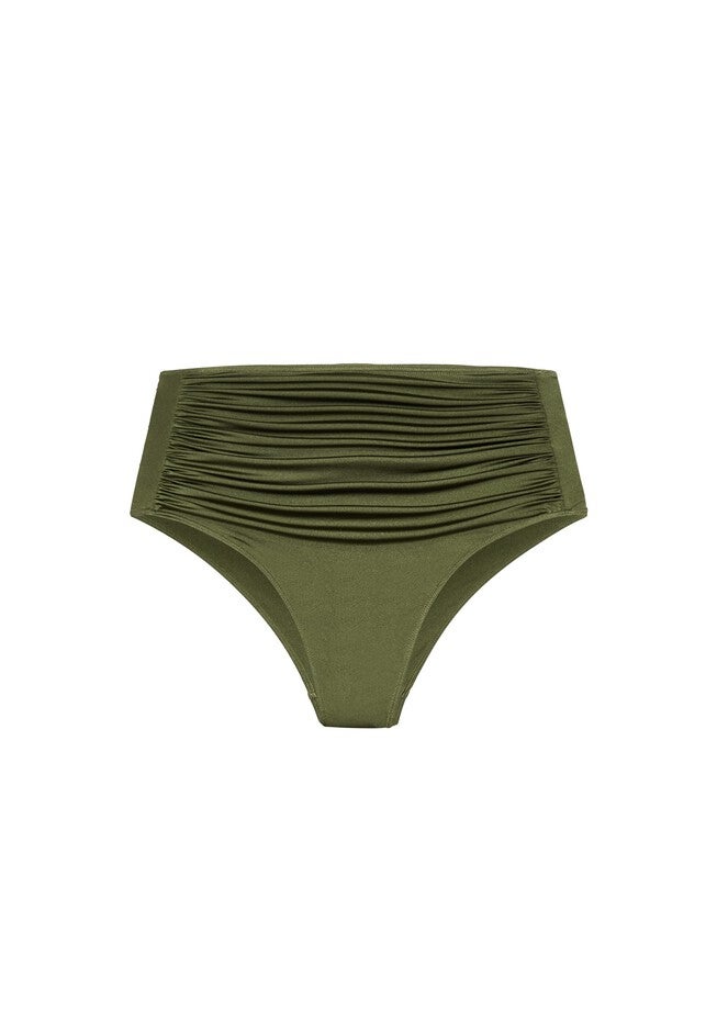 Alena Hi Waist Bikini Brief - olive, GREEN, alternate image number null
