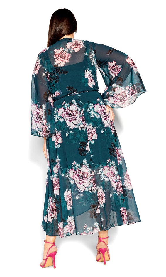 Fleetwood Print Maxi Dress - jade blossom, GREEN, alternate image number 3