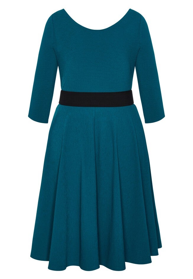 Super Sweet Elbow Sleeve Dress - teal, GREEN, alternate image number null