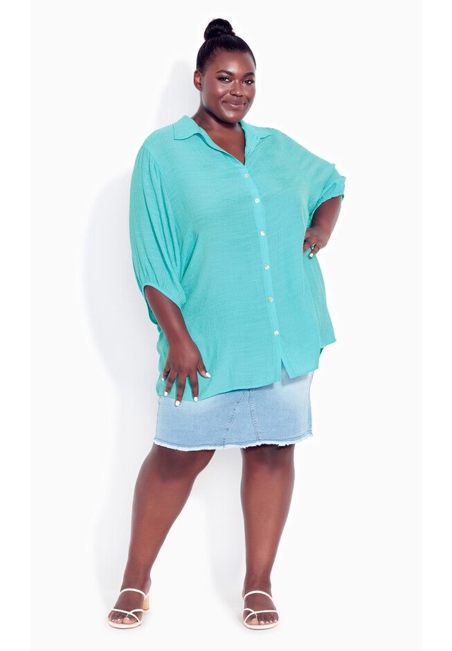Renata Longline Shirt, TURQUOISE, alternate image number null