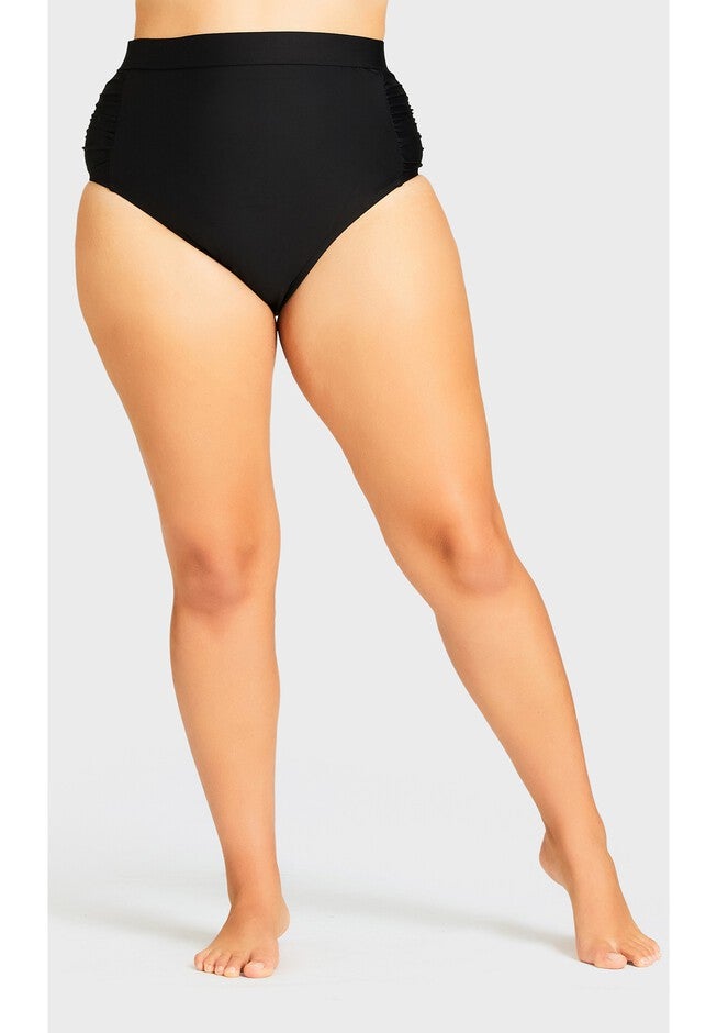 High Waist Swim Brief, BLACK, alternate image number 4
