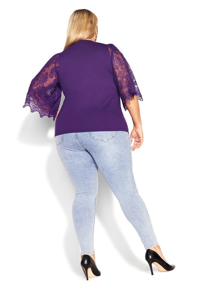 Embroidered Angel Top - petunia, PURPLE, alternate image number 4