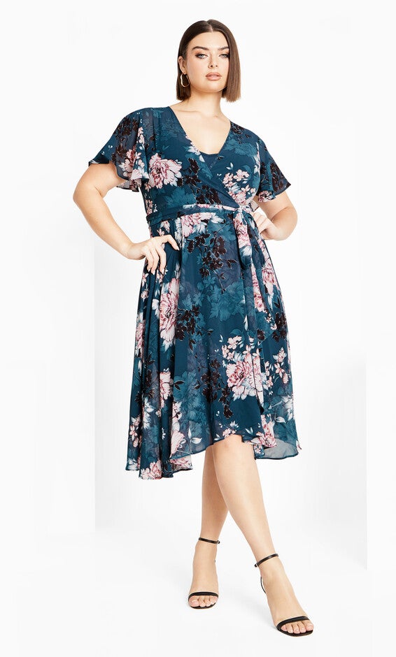 Blossom Short Sleeve Dress - jade, JADE, alternate image number null