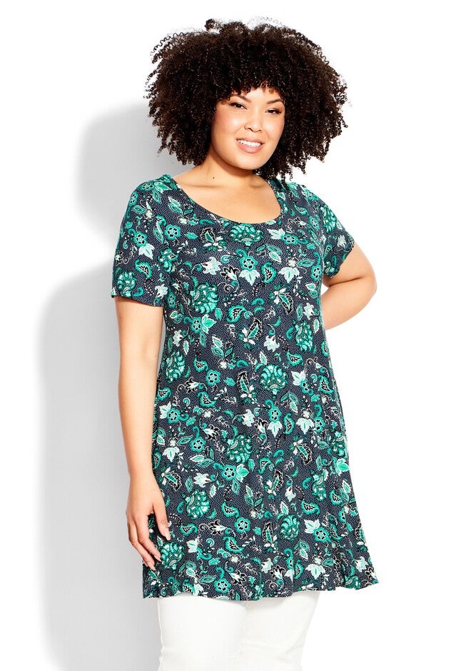 Love Swing Print Tunic, JACOBEAN NAVY, hi-res image number null